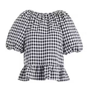 New Topshop blacks and white Gingham shirt with open back Size 8